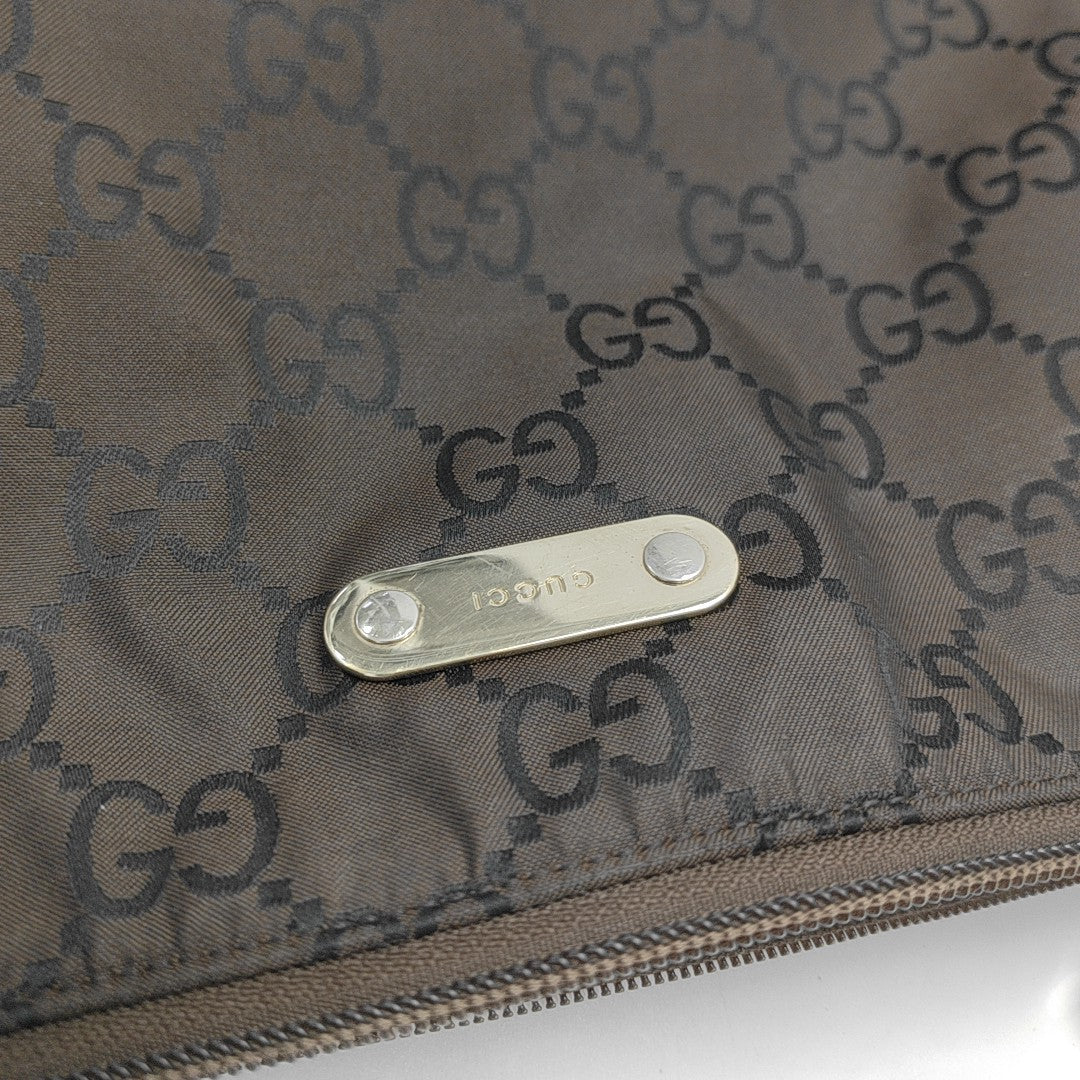 Monogram Canvas Shoulder Bag Brown