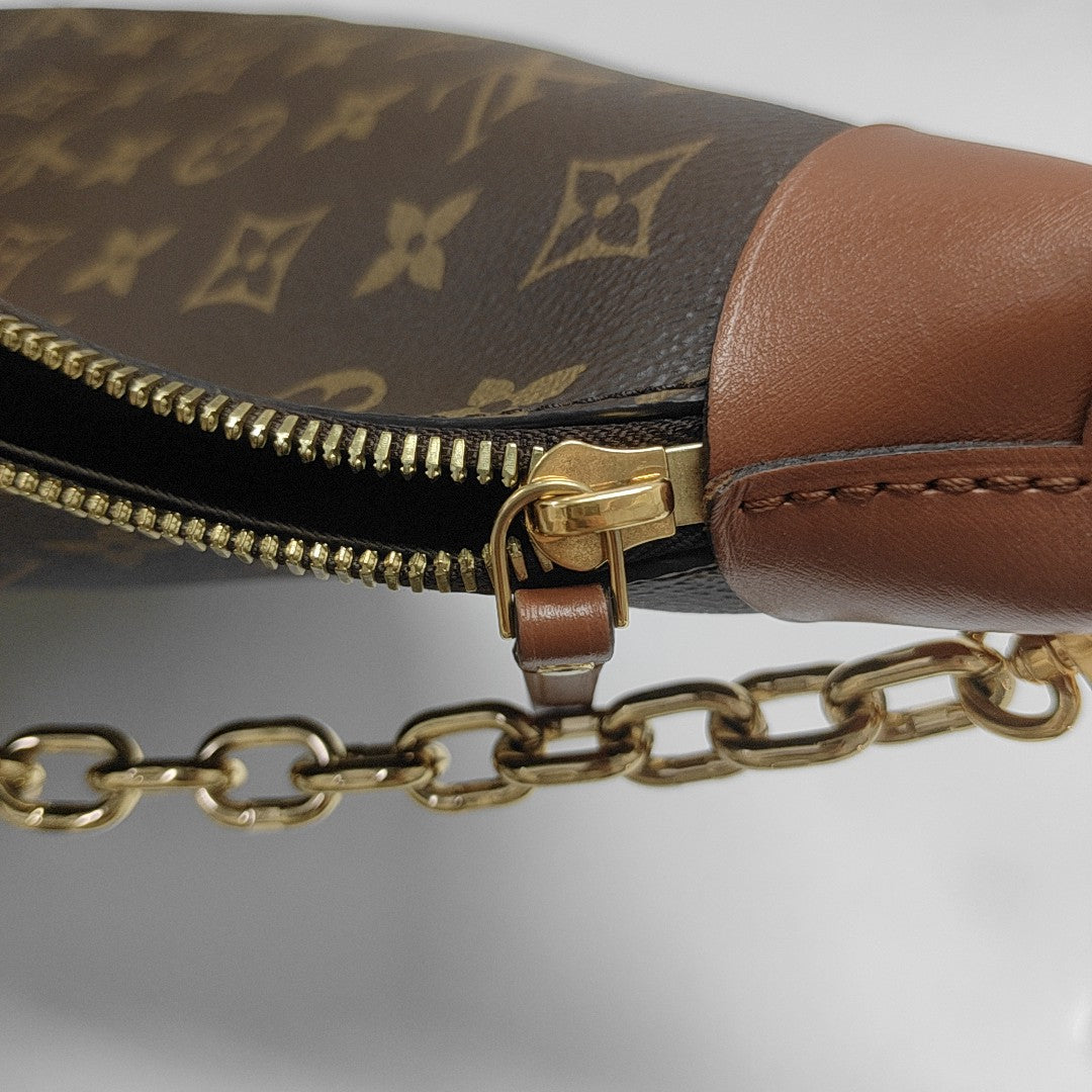 LOOP HOBO Monogram Coated Canvas Brown