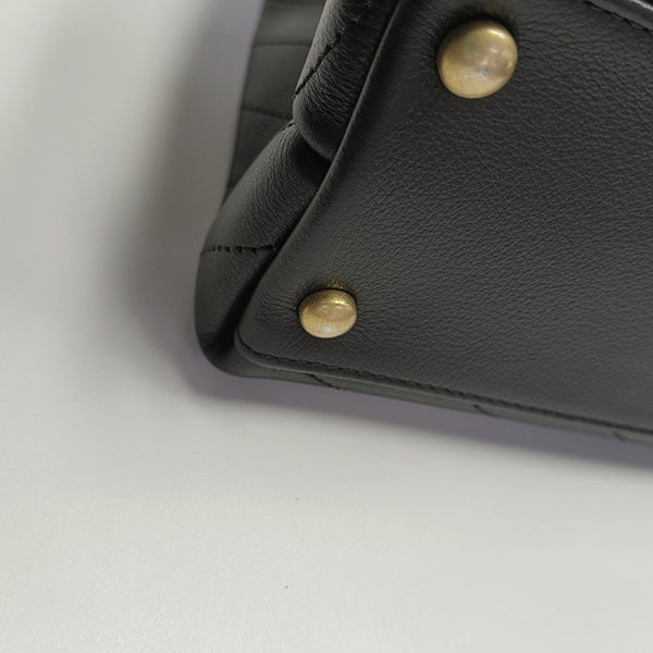 Quilted Calfskin Shoulder Bag Black