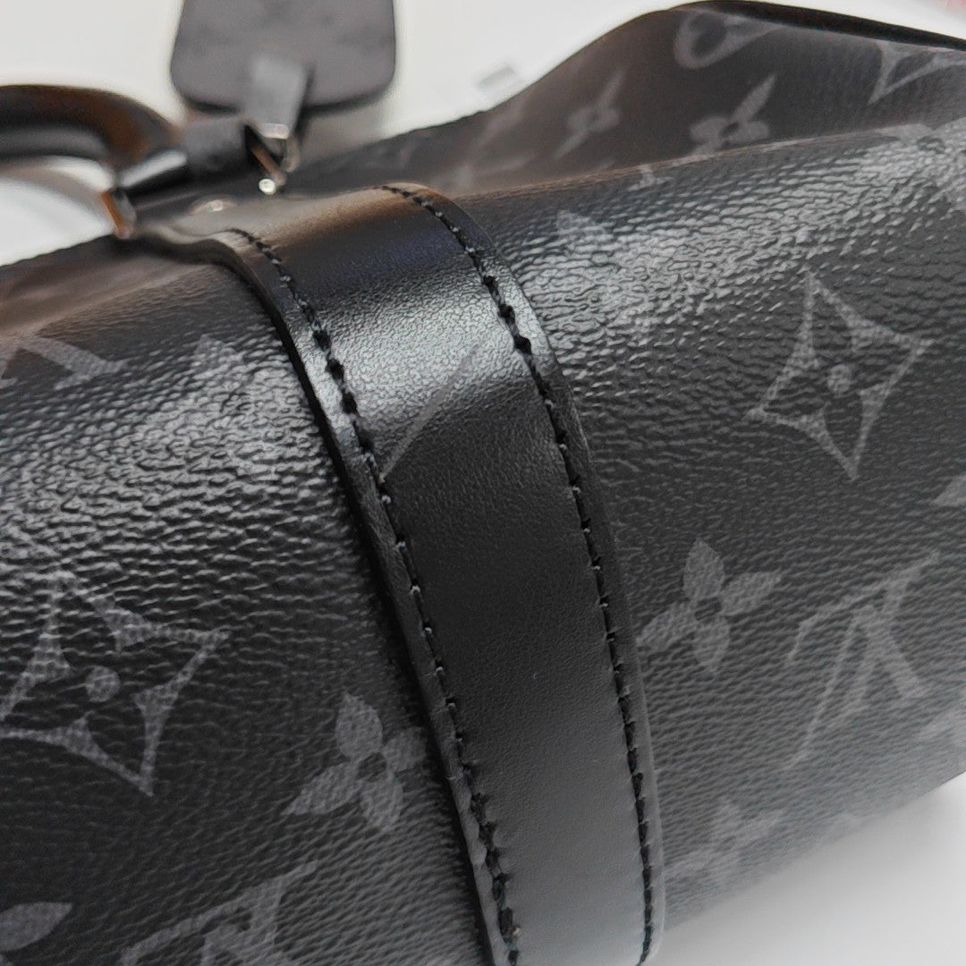 KEEPALL 25 Monogram Coated Canvas Black