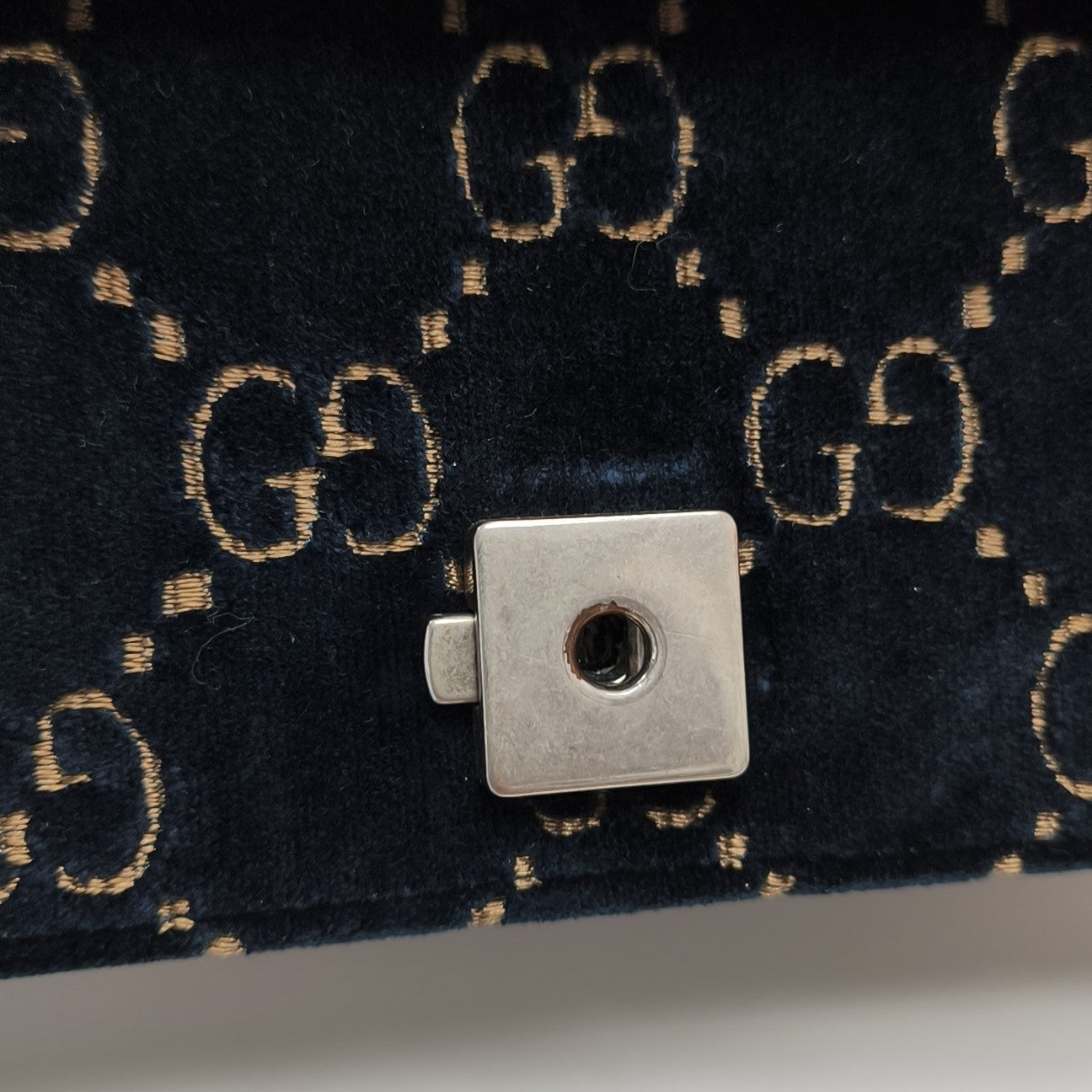 Dionysus Small Monogram Velvet Blue