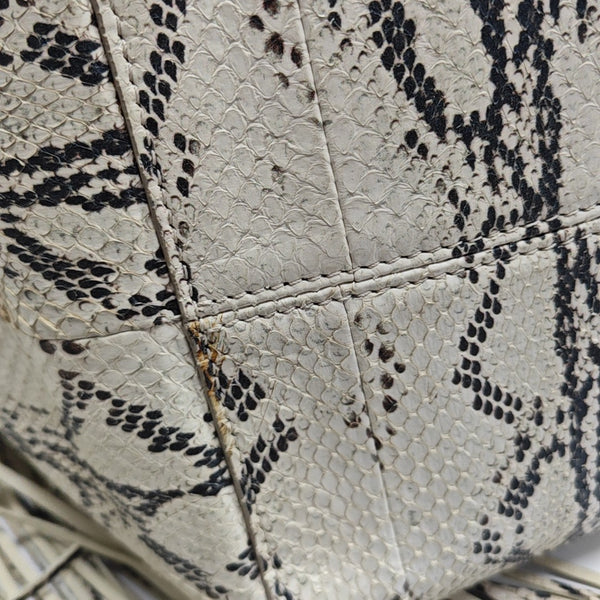 Python Top Handle Bag Beige