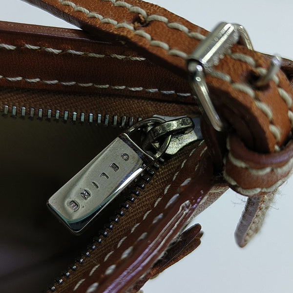 Calfskin Top Handle Bag Brown