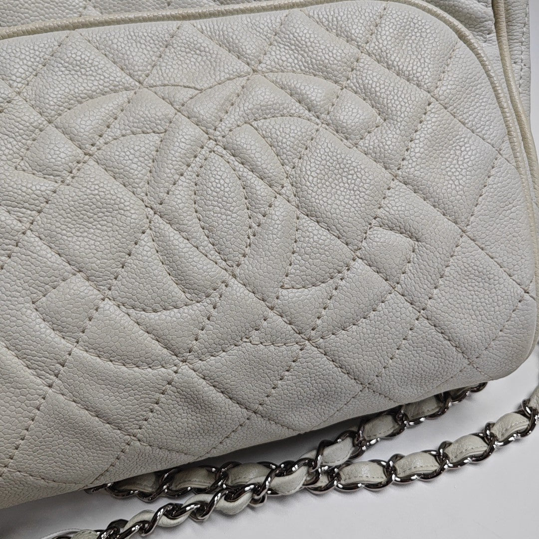 Quilted Grained Calfskin White