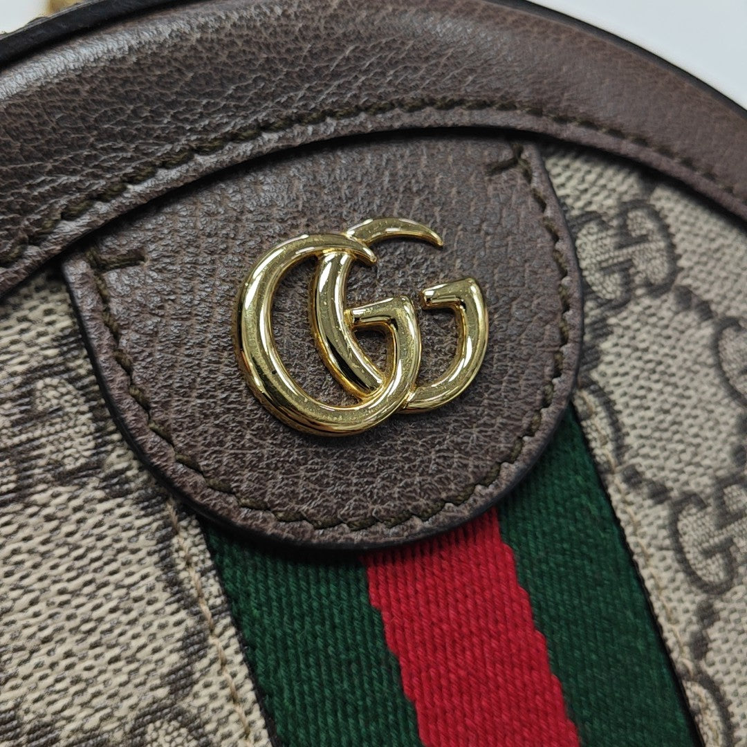 Ophidia Mini Monogram Coated Canvas Beige