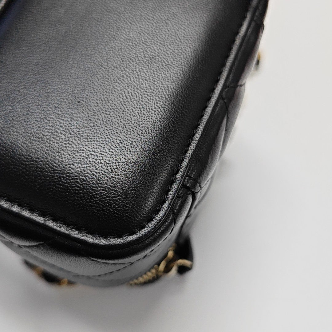 VANITY CASE Mini Quilted Lambskin Black