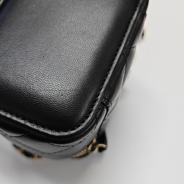VANITY CASE Mini Quilted Lambskin Black