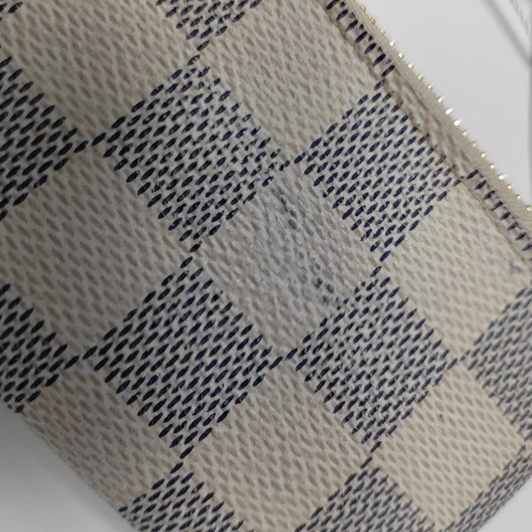 Damier Azur Coated Canvas Key Pouch White