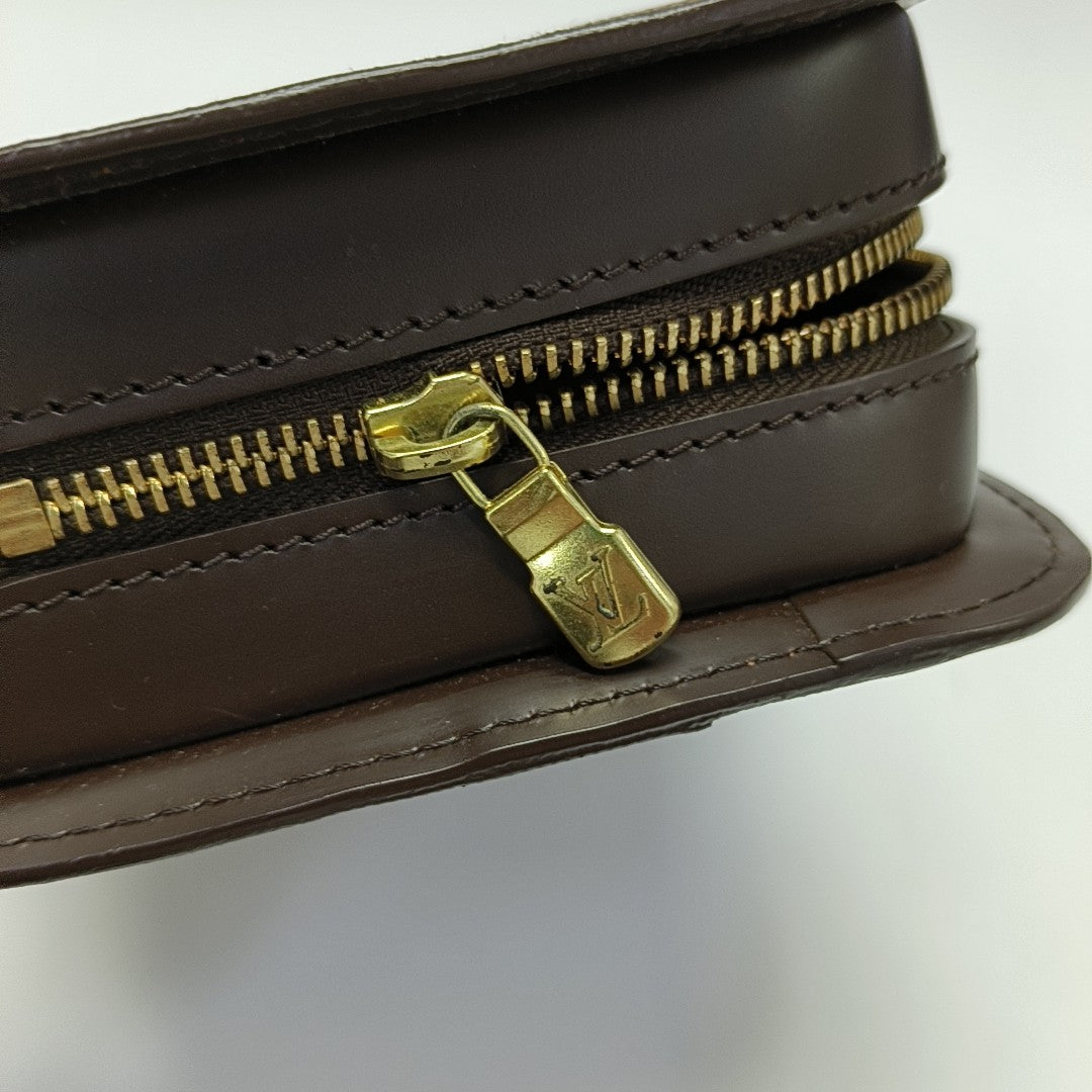 SAINT LOUIS Damier Ebene Coated Canvas Brown