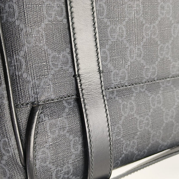 Monogram Coated Canvas Shoulder Bag Black