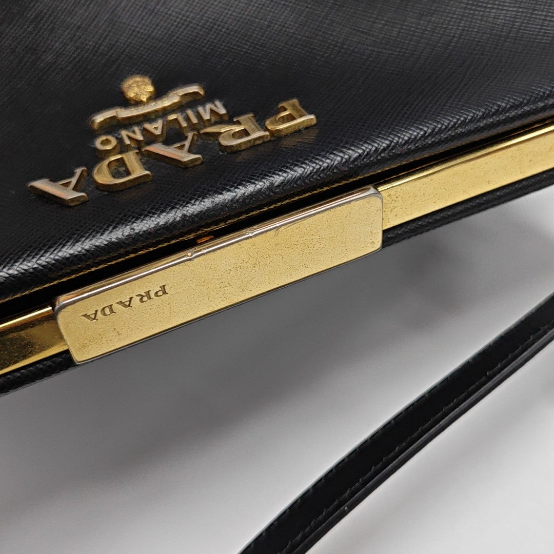 Light Frame Saffiano Calfskin Black