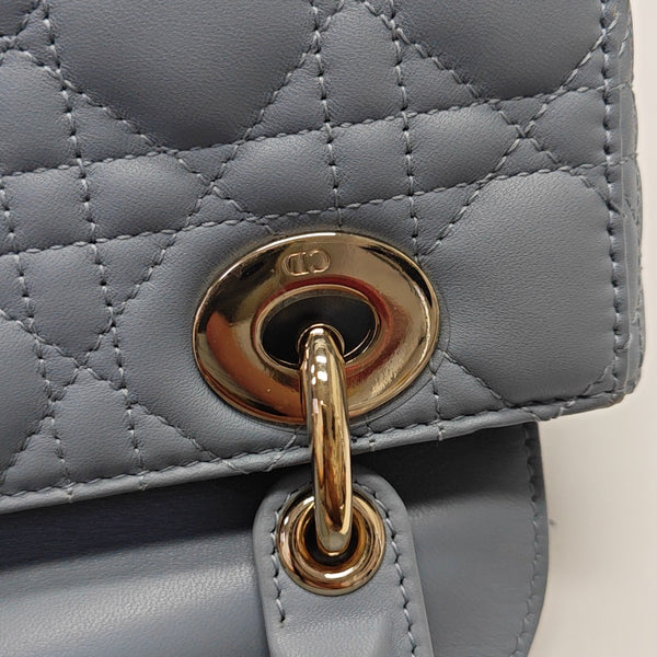Lady Dior Small Cannage Lambskin Blue