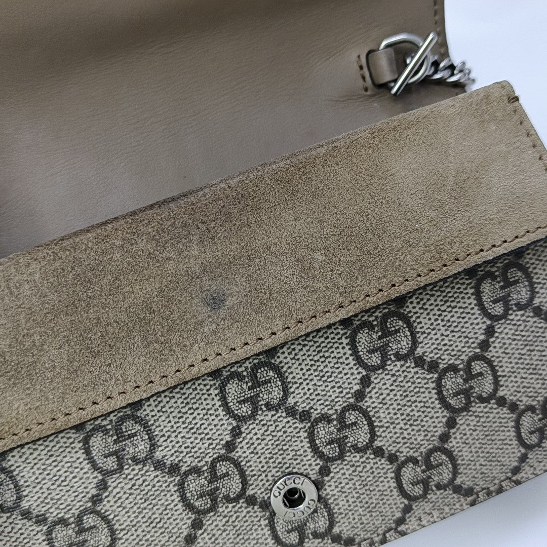 Dionysus Super Mini Monogram Coated Canvas Beige