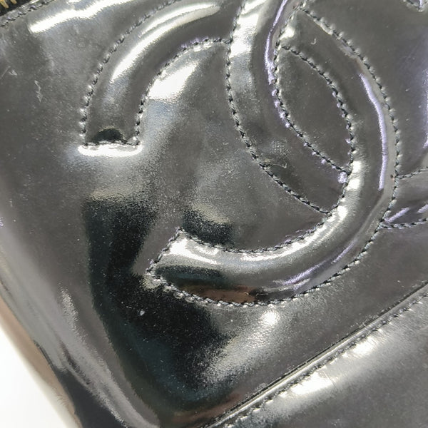 VINTAGE COSMETIC BAGS Patent Leather Black