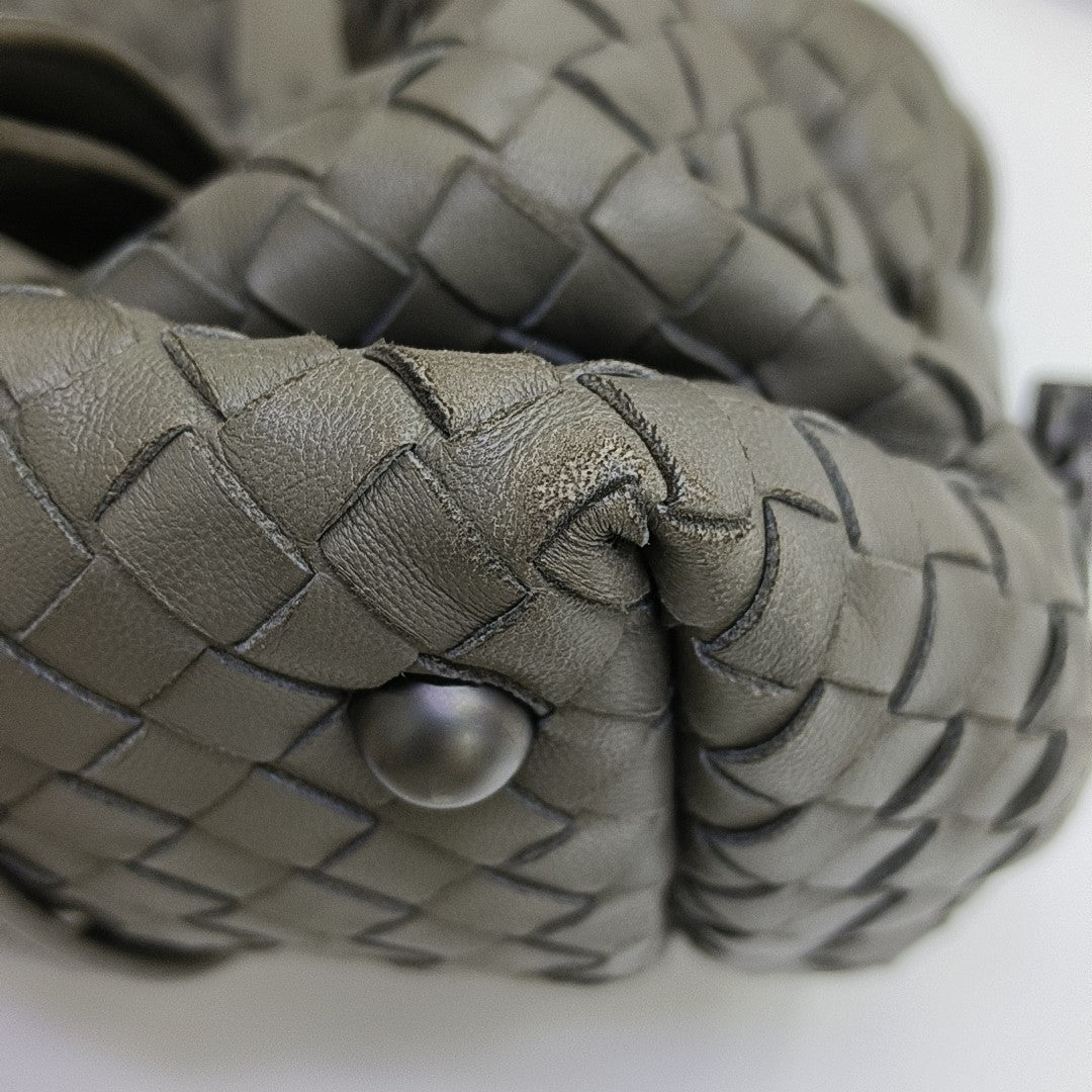 Lambskin Top Handle Bag Gray