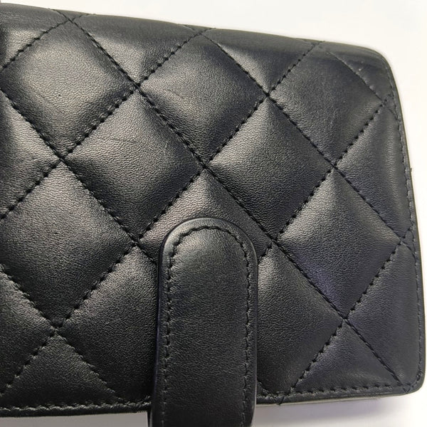 Authenticated pre-owned  CAMBON Quilted Calfskin Black Wallet - Wallet at Looply