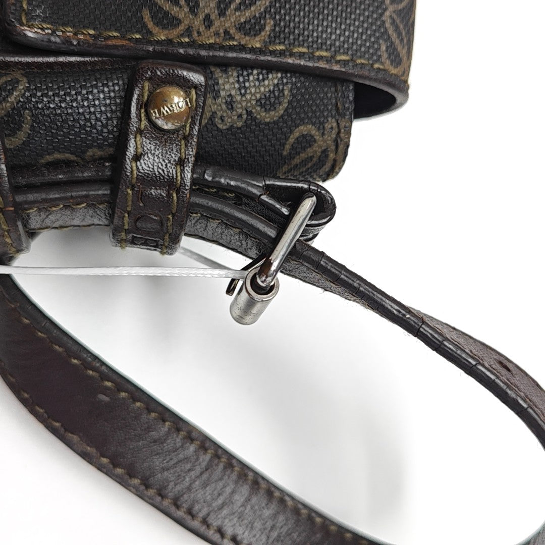 Monogram Coated Canvas Shoulder Bag Black