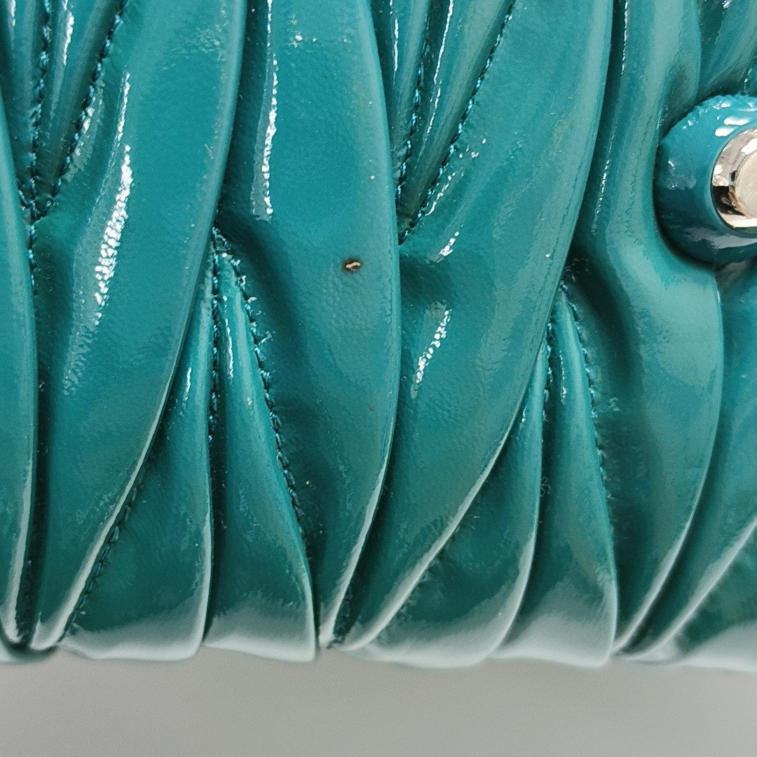 Quilted Patent Leather Shoulder Bag Green