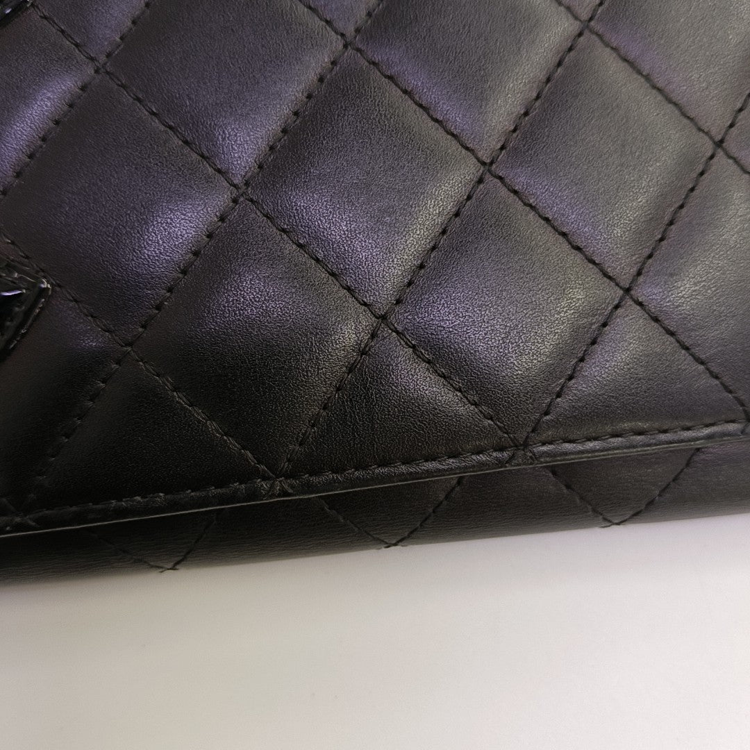 CAMBON Quilted Calfskin Black Wallet