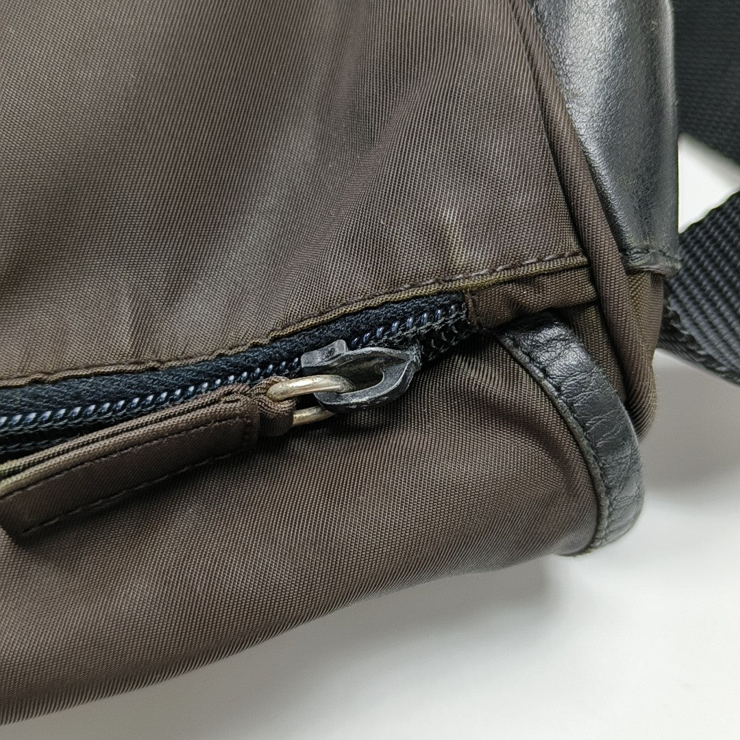 Nylon Shoulder Bag Brown