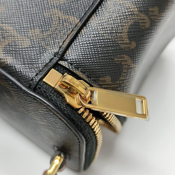 Coated Canvas Shoulder Bag Black