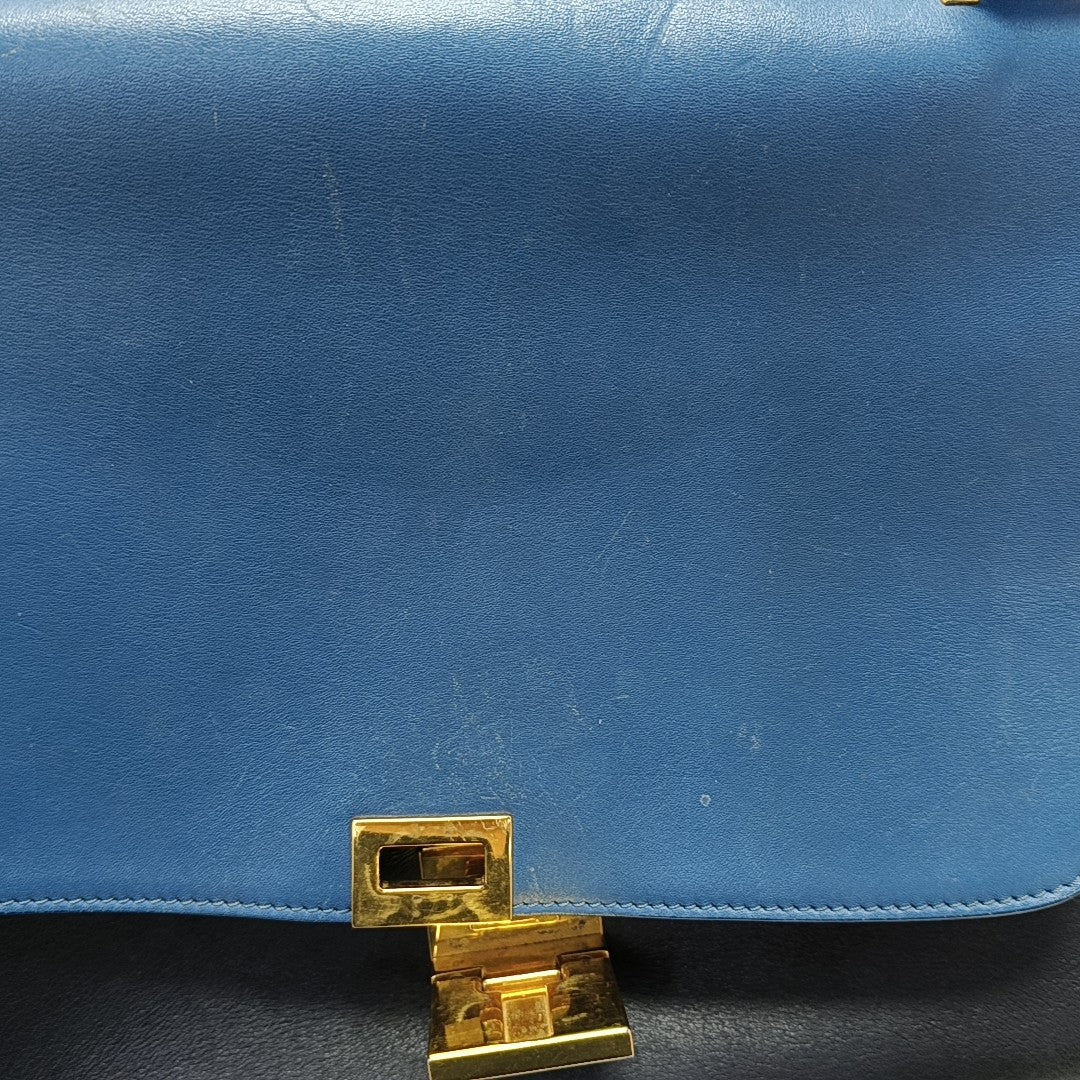 TRAPEZE Small Calfskin Blue