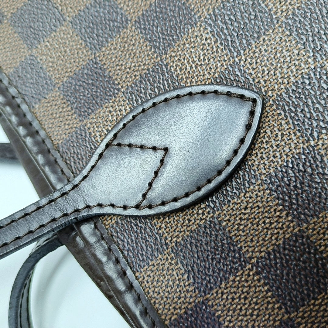 Authenticated pre-owned  NEVERFULL MM Damier Ebene Coated Canvas Brown - Tote Bag at Looply