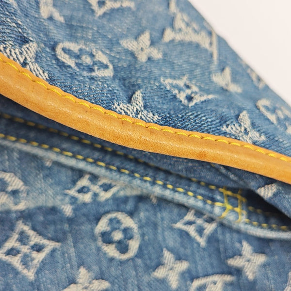 Monogram Denim Tote Bag Blue
