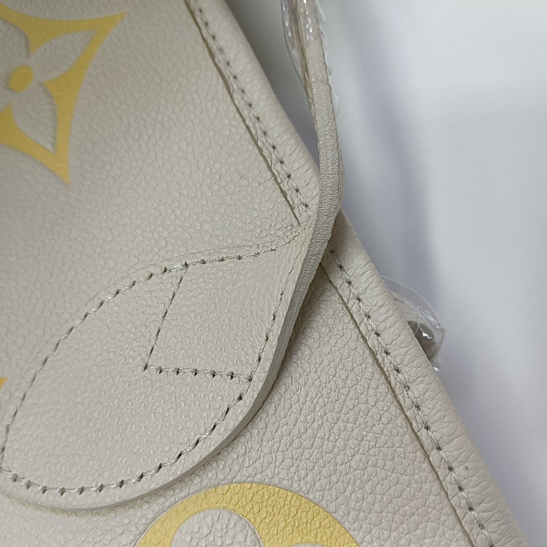 NEVERFULL MM Monogram Calfskin Beige