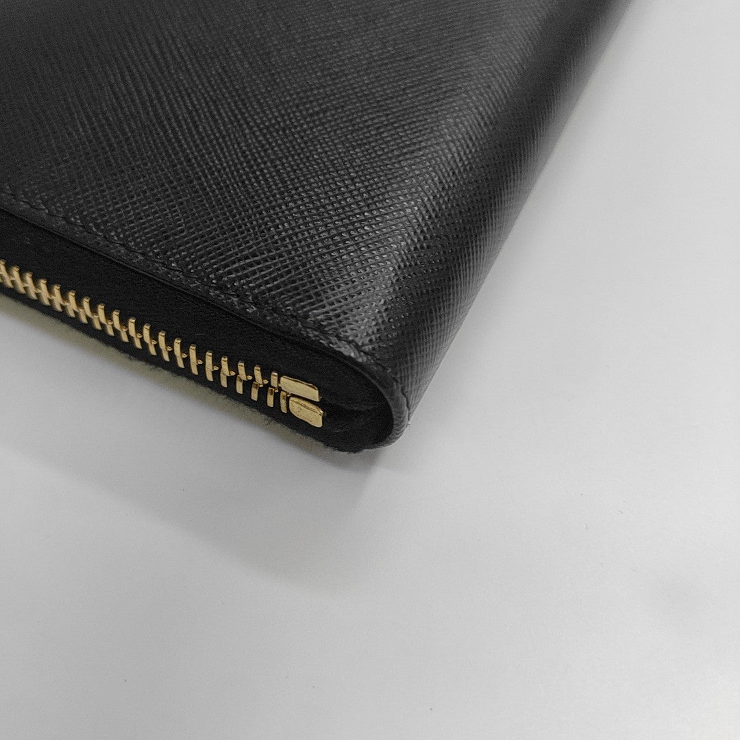 Zippy Wallet Saffiano Calfskin Black Wallet