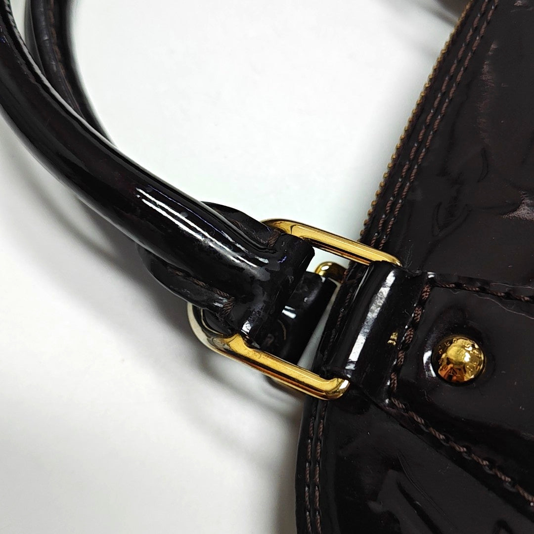 ALMA BB Monogram Patent Leather Brown