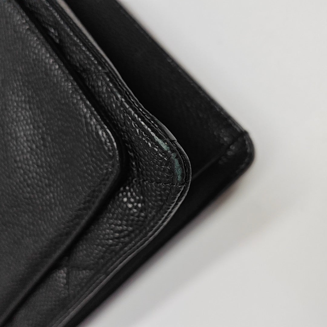 Quilted Grained Calfskin Shoulder Bag Black