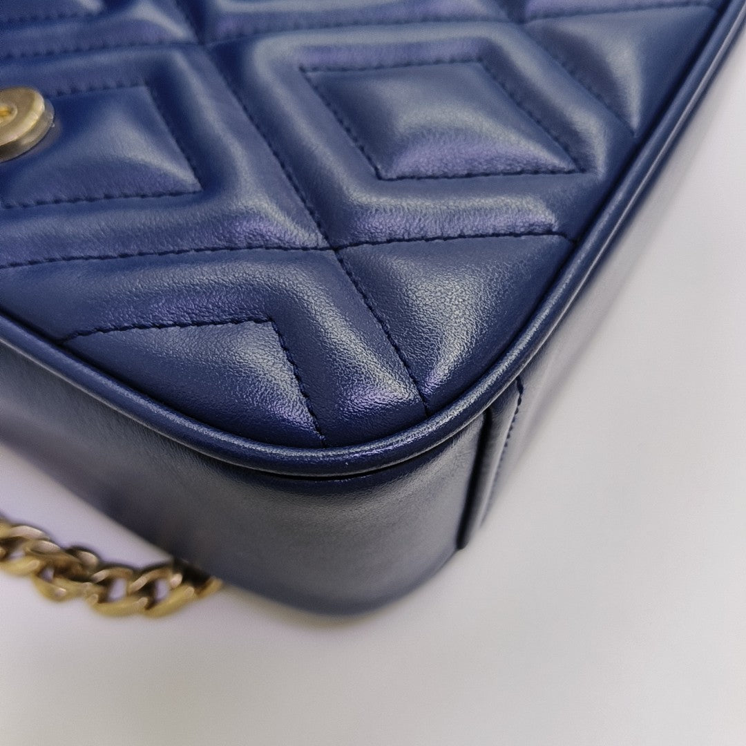 Quilted Calfskin Shoulder Bag Blue