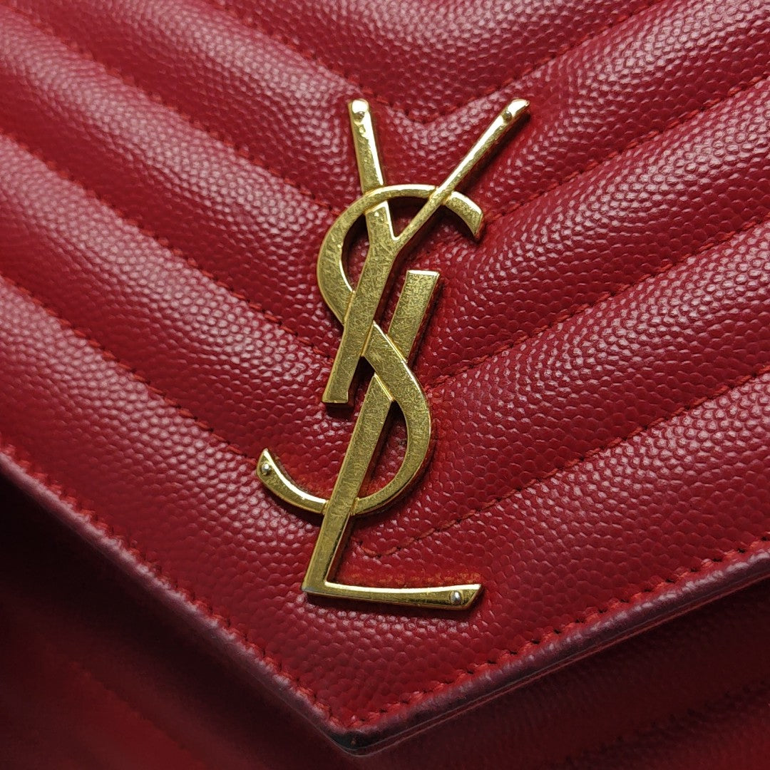 MONOGRAM Medium Chevron Calfskin Red