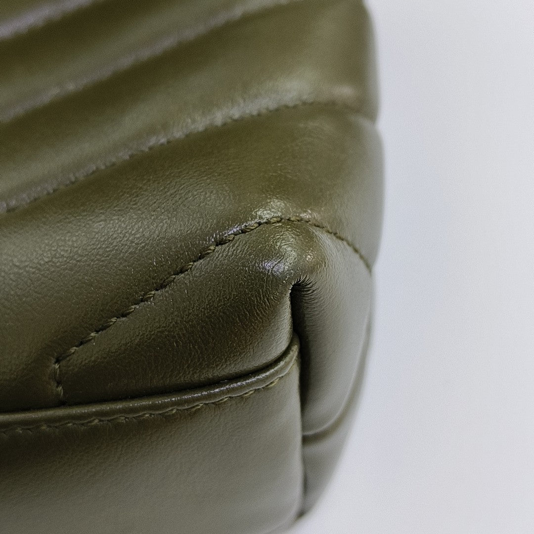 LOULOU Extra Small Chevron Calfskin Green
