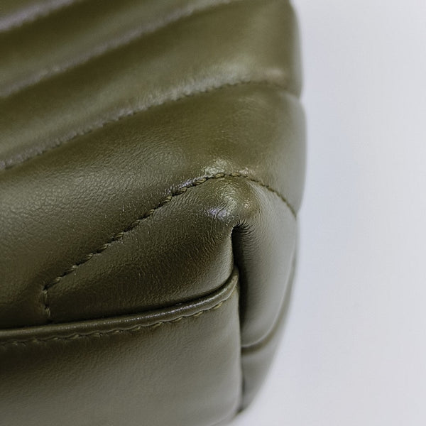LOULOU Extra Small Chevron Calfskin Green