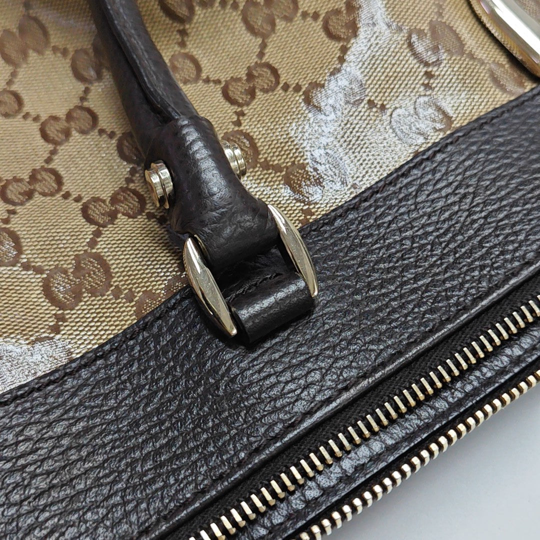D Gold Monogram Coated Canvas Brown