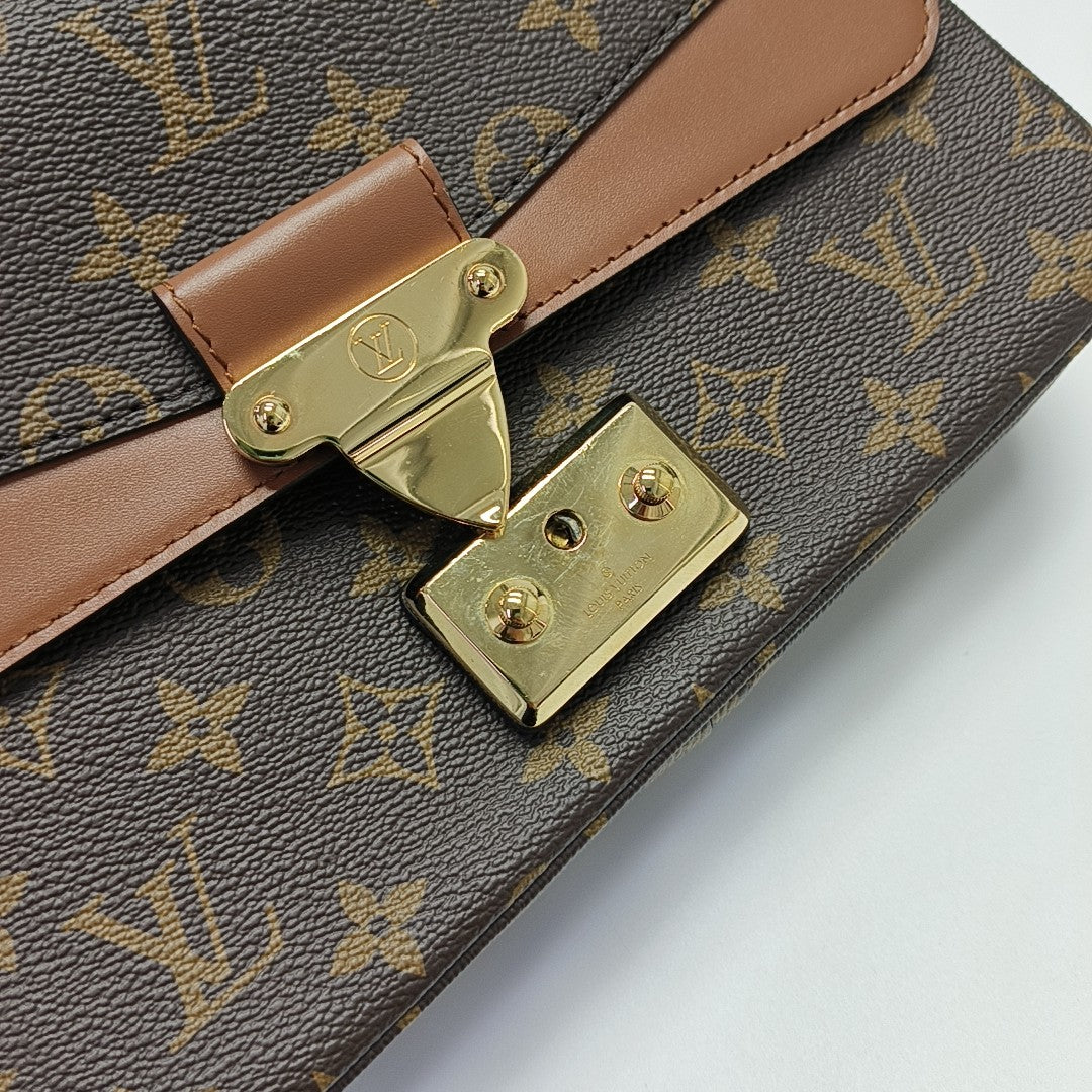 MARCEAU Monogram Coated Canvas Brown