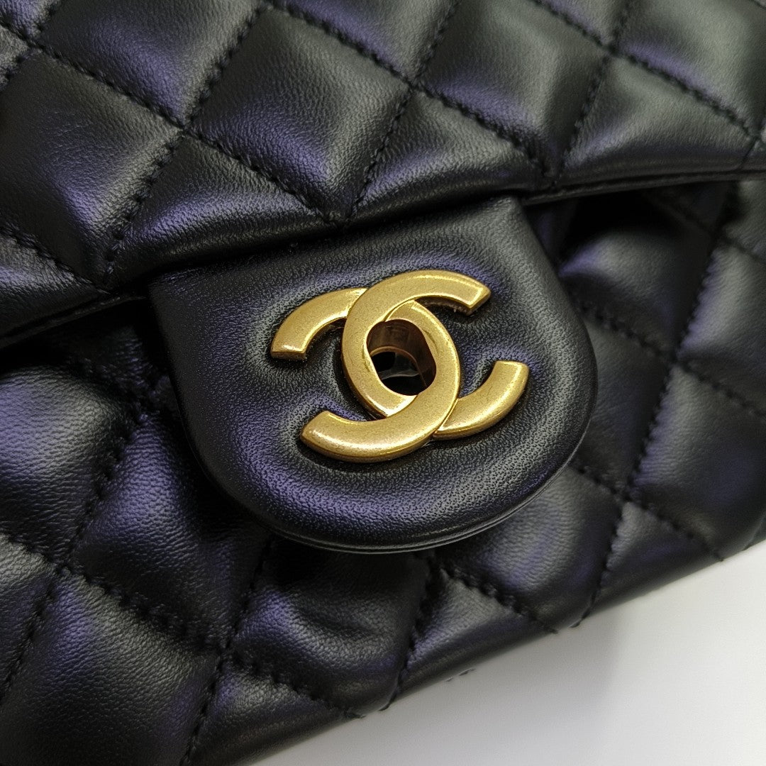 22SS Mini Quilted Lambskin Black