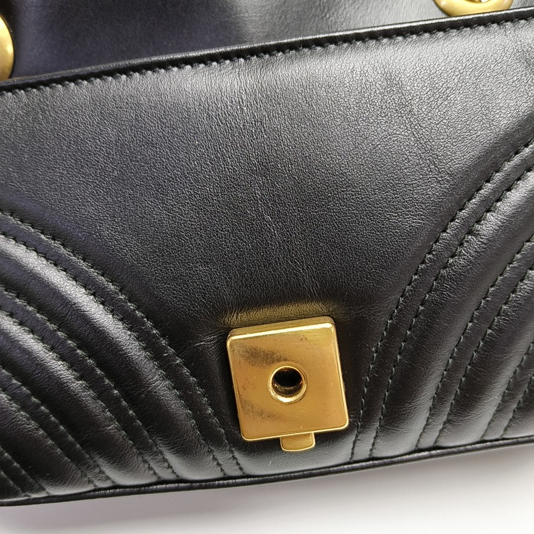 GG Marmont Small Quilted Calfskin Black
