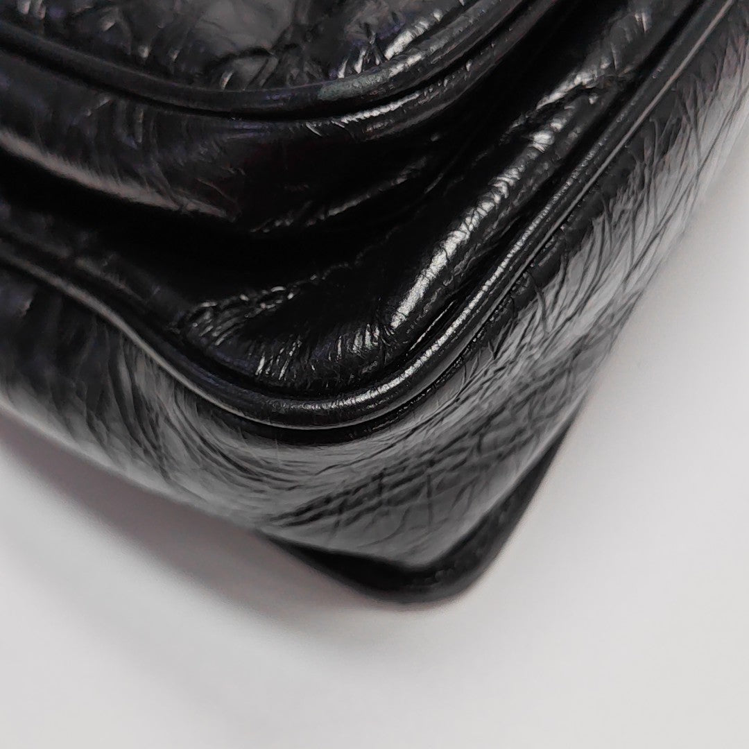 NIKI Small Chevron Calfskin Black