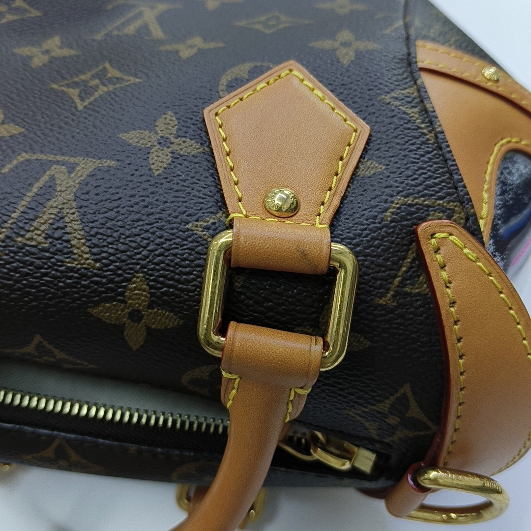 Monogram Coated Canvas Shoulder Bag Mini Brown