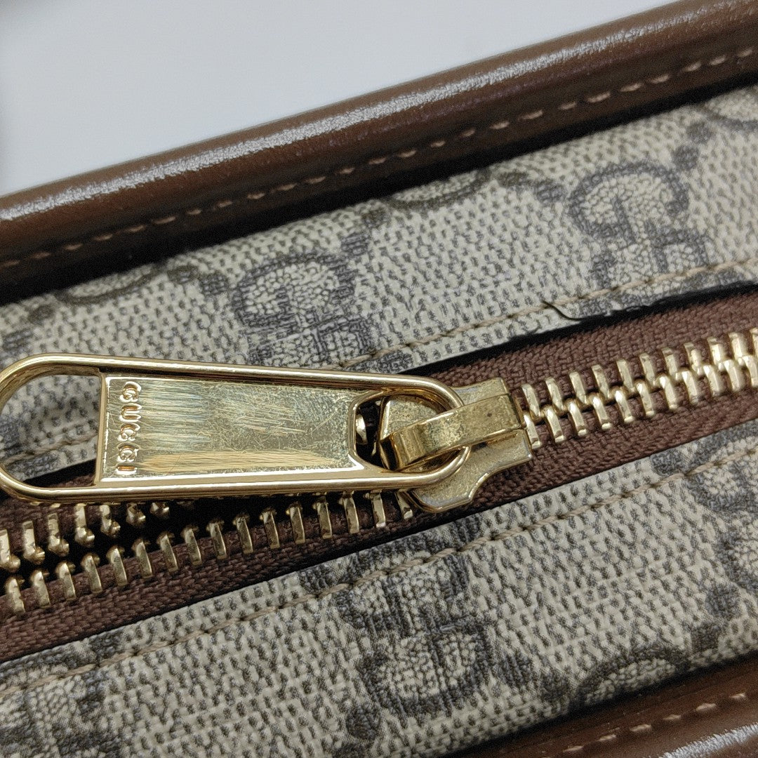 GG Supreme Mini Monogram Coated Canvas Beige