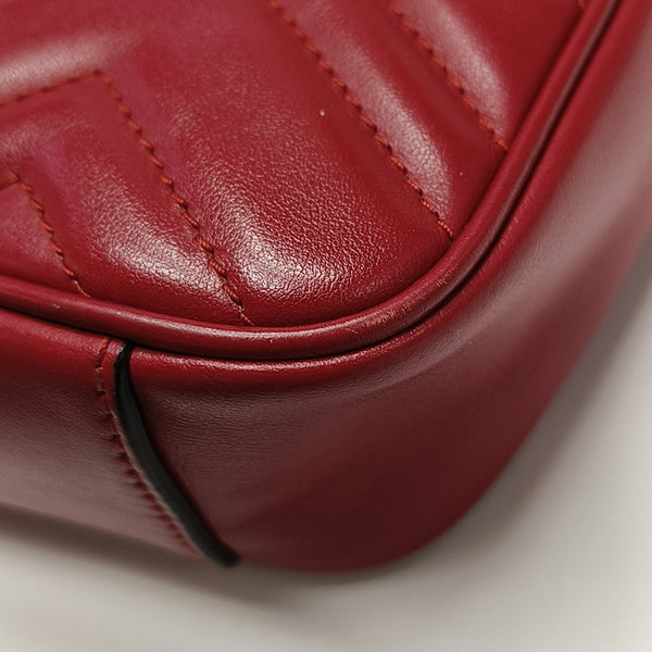 GG Marmont Small Quilted Calfskin Red