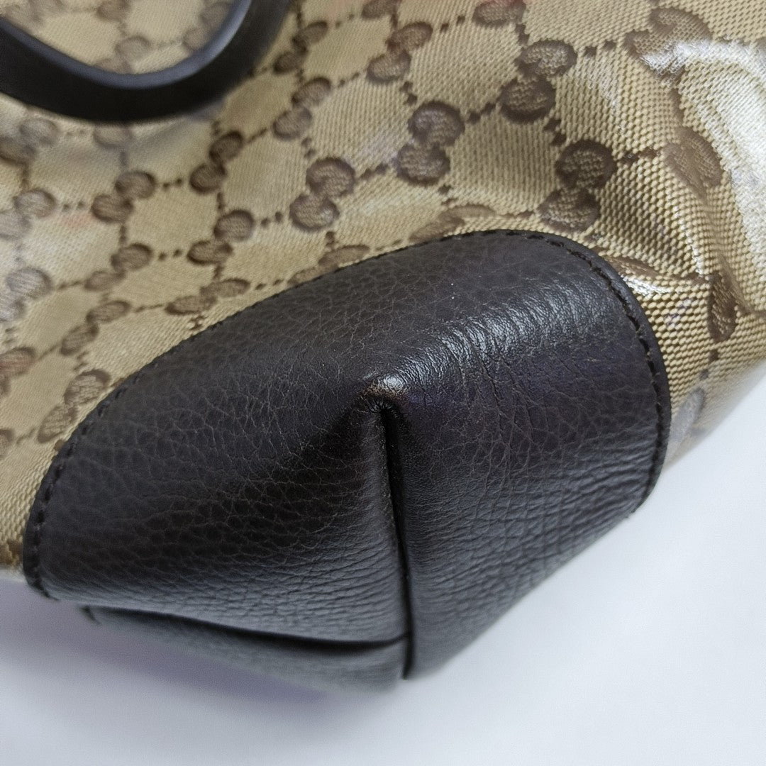 Monogram Coated Canvas Tote Bag Beige