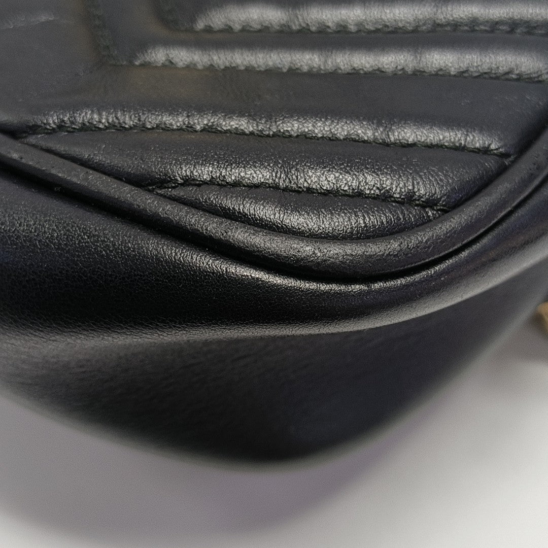 GG Marmont Small Quilted Calfskin Black
