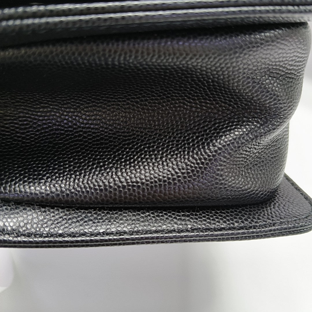 BOY CHANEL Small Quilted Grained Calfskin Black