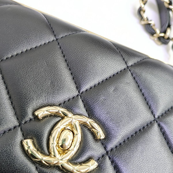 EX FLAP Quilted Lambskin Black