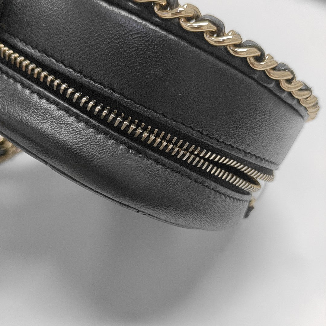Quilted Lambskin Shoulder Bag Black