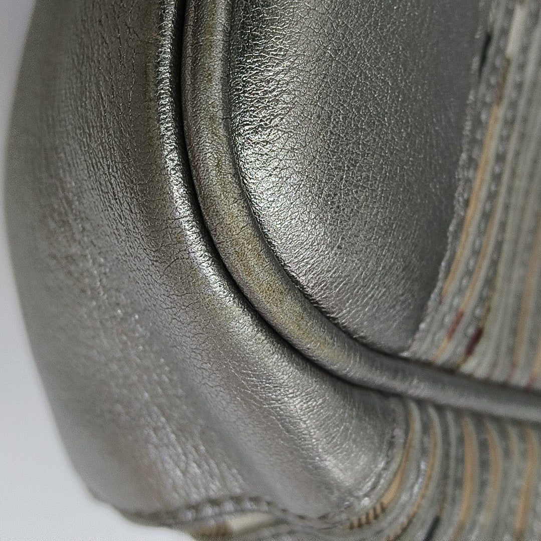 Coated Canvas Tote Bag Silver